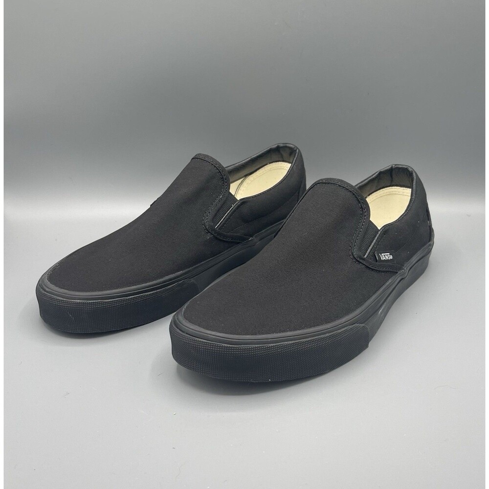 VANS Classic Slip On Shoes Skate Sneakers Unisex M9 W10.5 Black Canvas - NWOB